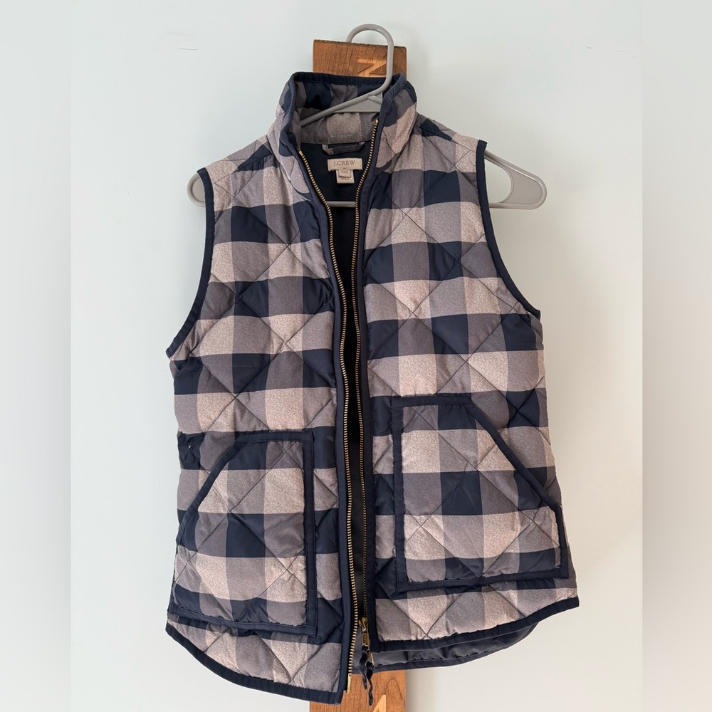 J Crew XXS Plaid Quilted Vest